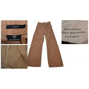 Thrills Holly Wide Leg Corduroy Pants Womens 26 Thrashed Tan Organic Cotton